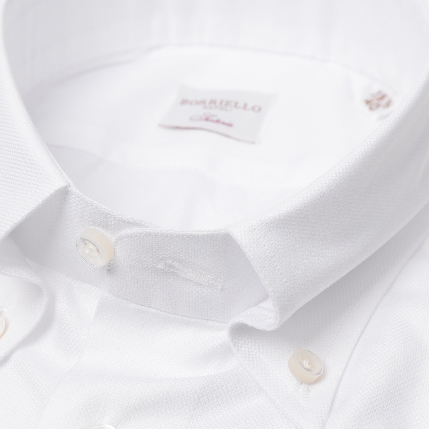 Weißes Hemd "Oxford Super" mit Button Down Kragen und Sportmanschette - Handarbeit